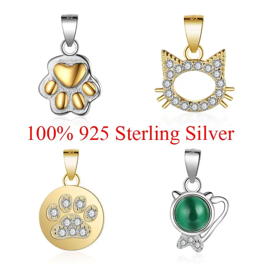 100% 925 Sterling Silver Pet Cat Cute Cat Paw Charm Pendant for women's necklaces DIY Jewelry Sterling Silver Charms Gift
100% 925 Sterling Silver Pet Cat Cute Cat Paw Charm Pendant for women's necklaces DIY Jewelry Sterling Silver Charms Gift