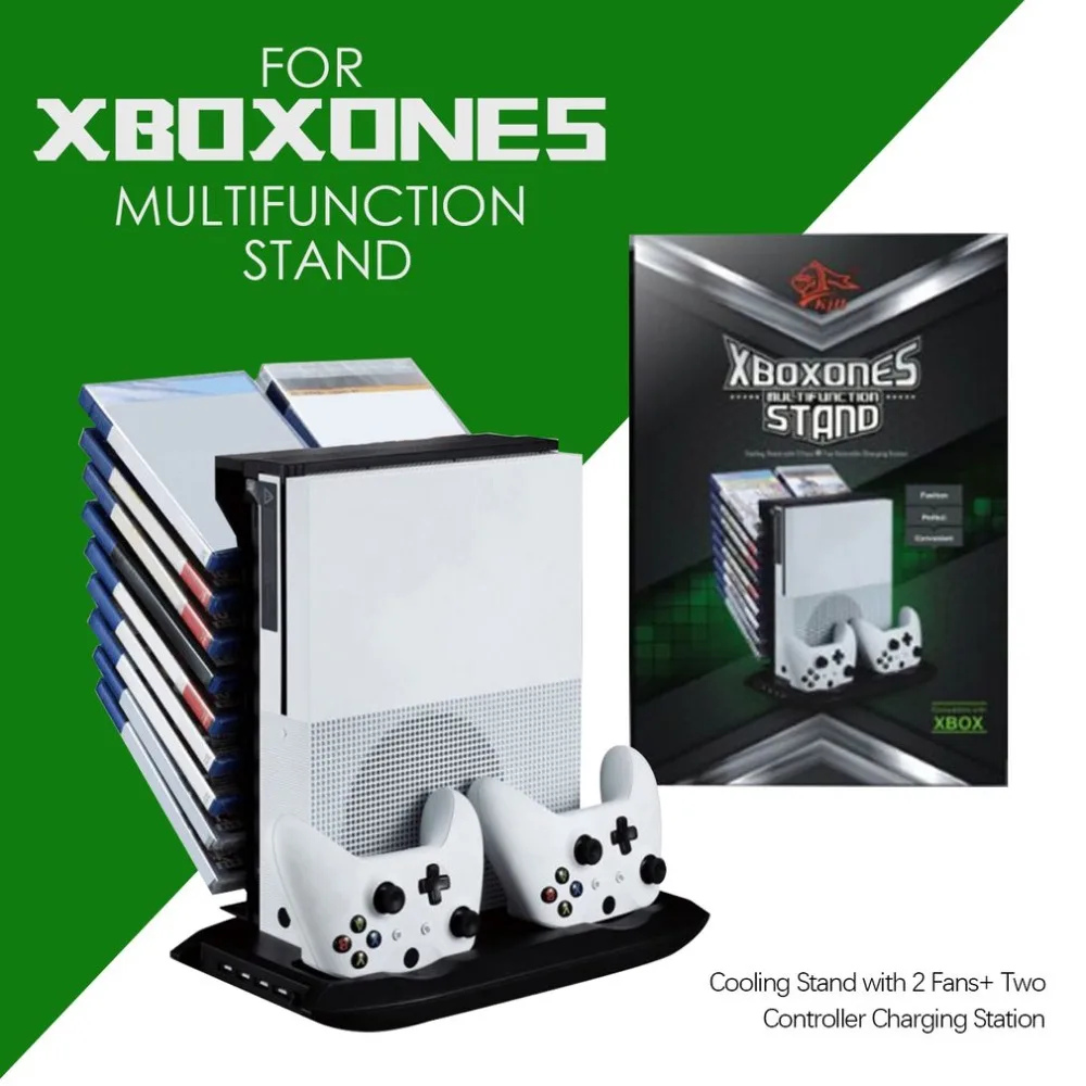 Game Cooling Fan Charging Station Stand Holder USB Charger Ports Disc Storage Rack For XBOX ONES Console Controllers
Game Cooling Fan Charging Station Stand Holder USB Charger Ports Disc Storage Rack For XBOX ONES Console Controllers