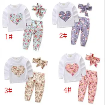 Baby Clothes Girls Ins Floral Outfits Toddler Long Sleeve T Shirt Pants Headband Suits Infant Heart-Shaped Flowers Tops Pants Ha
Baby Clothes Girls Ins Floral Outfits Toddler Long Sleeve T Shirt Pants Headband Suits Infant Heart-Shaped Flowers Tops Pants Ha