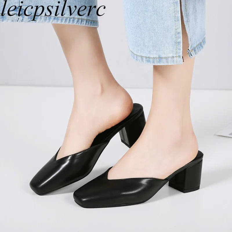Women's Pumps Mules High Heels Spring Autumn Pu Square Toe Slip on 2019 New Sexy Fashion Casual White Black Big Size 34-44
Women's Pumps Mules High Heels Spring Autumn Pu Square Toe Slip on 2019 New Sexy Fashion Casual White Black Big Size 34-44