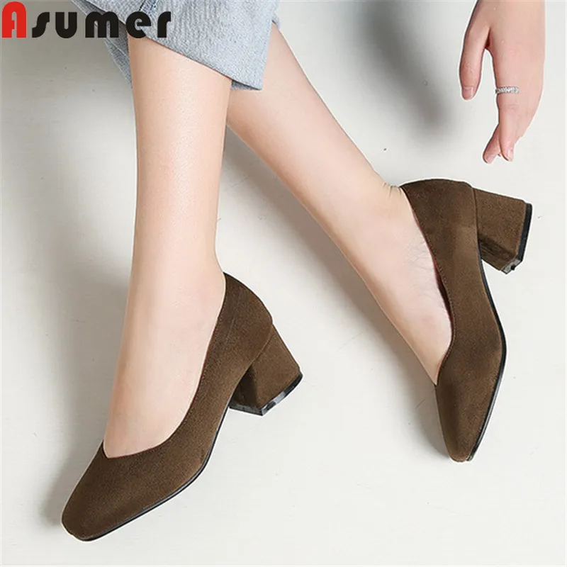 ASUMER big size 33-44 fashion square toe shallow pumps women shoes thick high heels shoes flock spring autumn new shoes woman
ASUMER big size 33-44 fashion square toe shallow pumps women shoes thick high heels shoes flock spring autumn new shoes woman