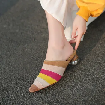 MLJUESE 2019 women slippers Kid Suede summer pointed toe mixed colors slip on crystal heel beaches sandals party size 33-41
MLJUESE 2019 women slippers Kid Suede summer pointed toe mixed colors slip on crystal heel beaches sandals party size 33-41