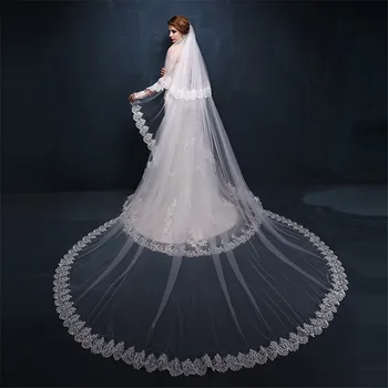 Two layerLace trimmed edge Cathedral Bridal weeding Veils 3.5m Long white Ivory Veil with comb Voile Mariage velos de novia 2019
Two layerLace trimmed edge Cathedral Bridal weeding Veils 3.5m Long white Ivory Veil with comb Voile Mariage velos de novia 2019