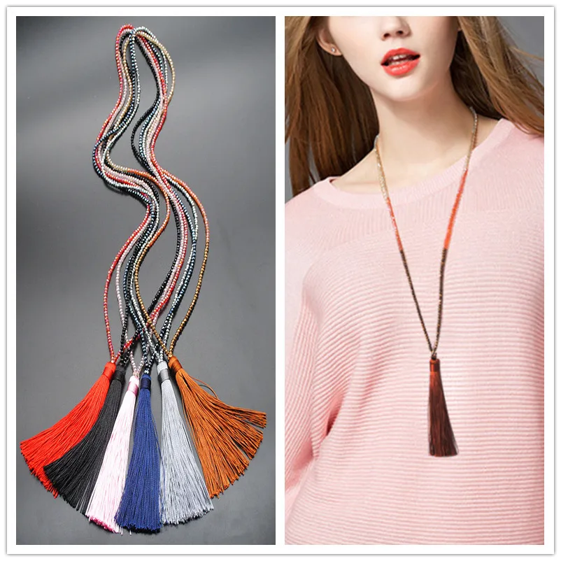 hot 10 color wool yarn pendant crystal tassels sweater chain female long jewelry womens clothing accessories pendants necklace
hot 10 color wool yarn pendant crystal tassels sweater chain female long jewelry womens clothing accessories pendants necklace
