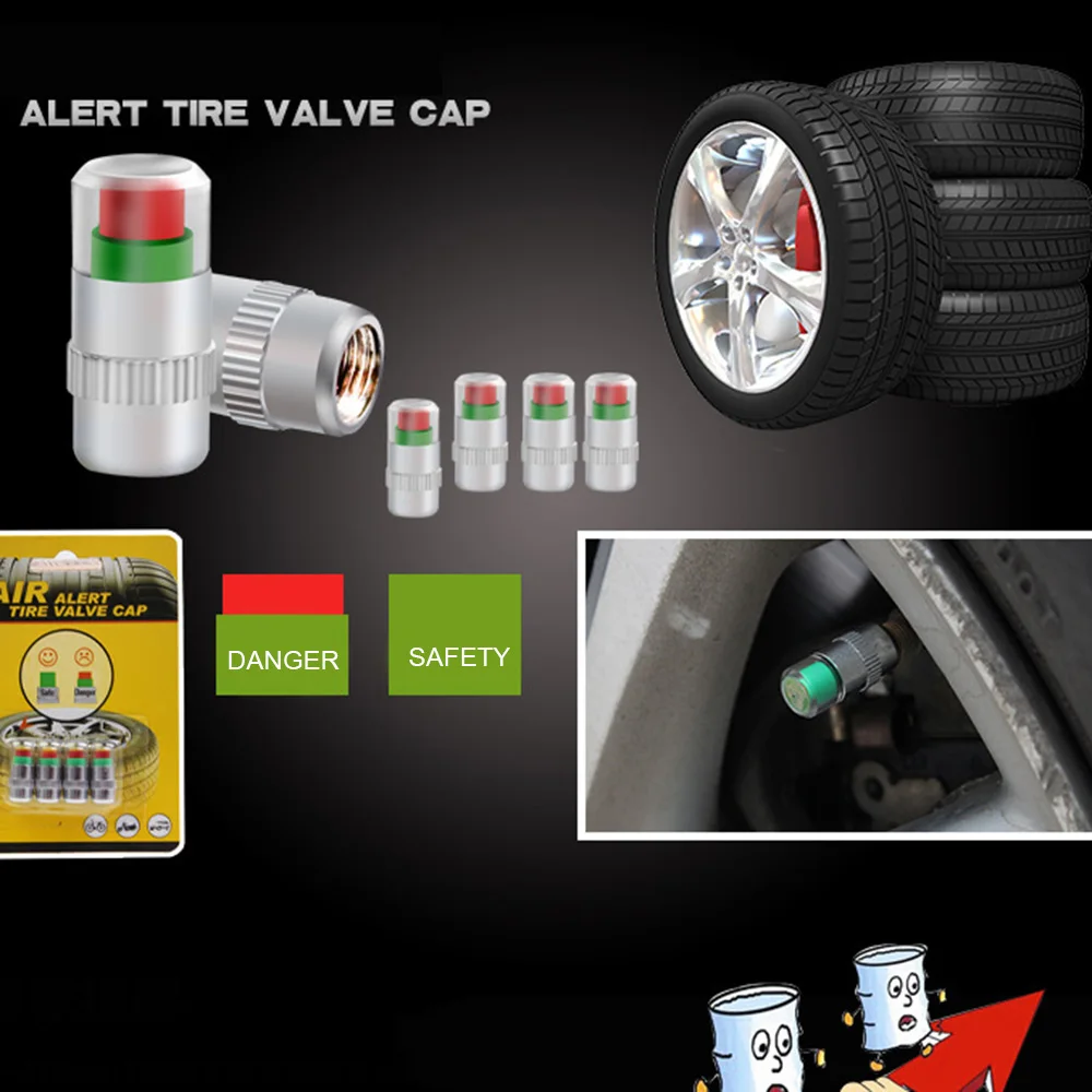 4pcs Car Auto Tire Tire Pressure Monitor Gage Alarm Alert Sensor Valve Indicator Caps Tire Accessories
4pcs Car Auto Tire Tire Pressure Monitor Gage Alarm Alert Sensor Valve Indicator Caps Tire Accessories