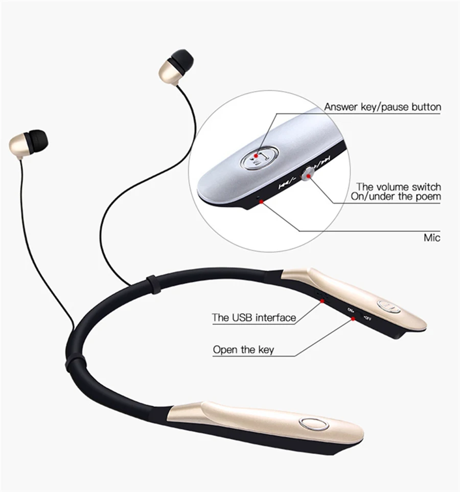 6 bluetooth headphone wireless earphone