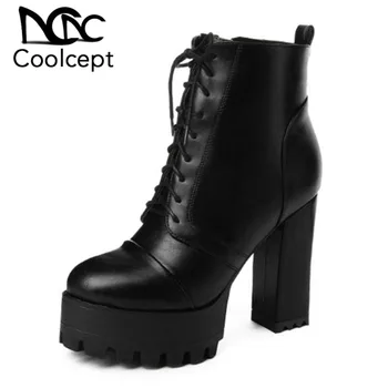 CoolCept New Knight Boots Women Shoes Thick Platform Side Zipper Ankle Boots Square Heels Warm Fur Boots Short Botas Size 32-42
CoolCept New Knight Boots Women Shoes Thick Platform Side Zipper Ankle Boots Square Heels Warm Fur Boots Short Botas Size 32-42
