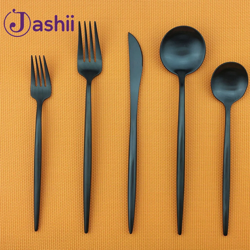 20Pcs Top Quality Dinnerware Set Stainless Steel Matte Black Cutlery Set Knife Fork Dessert Scoop Party Tableware Drop Shipping
20Pcs Top Quality Dinnerware Set Stainless Steel Matte Black Cutlery Set Knife Fork Dessert Scoop Party Tableware Drop Shipping