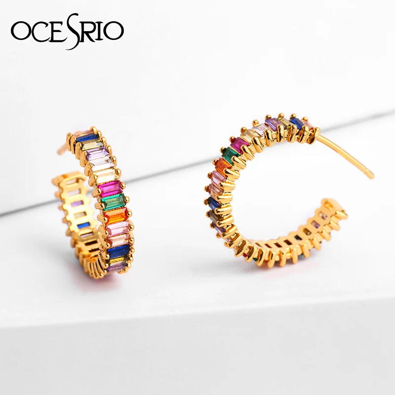 OCESRIO New Rainbow Earrings for Girl Dainty Fashion Baguette CZ Stud Earrings 2019 Colorful Fashion Jewelry ers-q06
OCESRIO New Rainbow Earrings for Girl Dainty Fashion Baguette CZ Stud Earrings 2019 Colorful Fashion Jewelry ers-q06