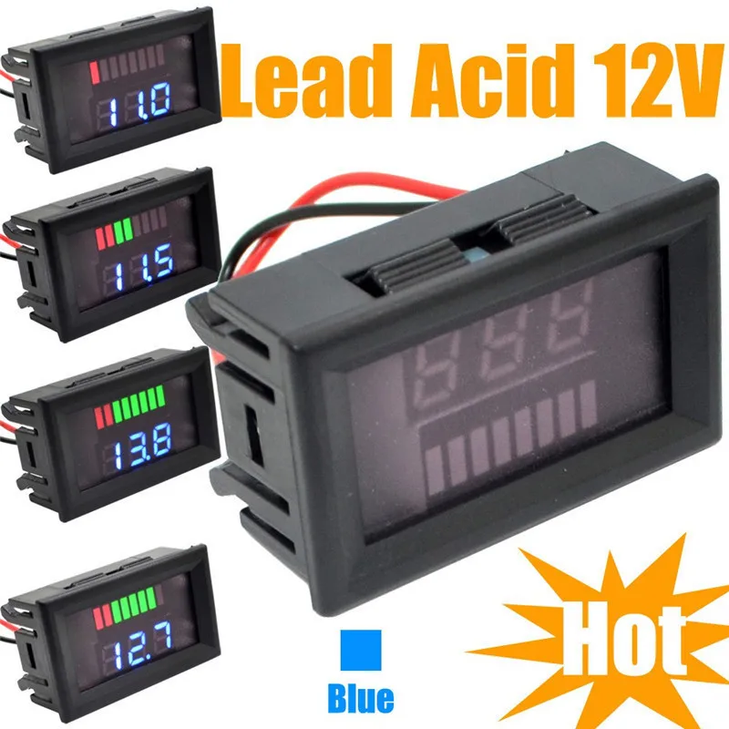 LED Indicator 24V Lead-acid Battery Capacity Tester Voltmeter Reverse Protection Motorcycle Voltage Power Meter Blue
LED Indicator 24V Lead-acid Battery Capacity Tester Voltmeter Reverse Protection Motorcycle Voltage Power Meter Blue