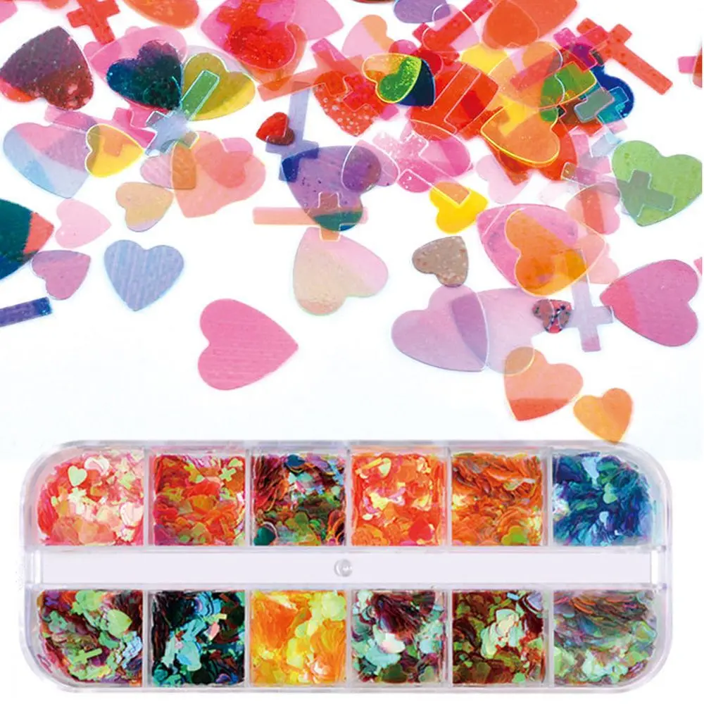 12Grids Ultra Thin Mermaid Nail Sequins Mixed Heart Cross Holographic Flakes Glitter Paillette Nail Art Accessories DIY Manicure
12Grids Ultra Thin Mermaid Nail Sequins Mixed Heart Cross Holographic Flakes Glitter Paillette Nail Art Accessories DIY Manicure