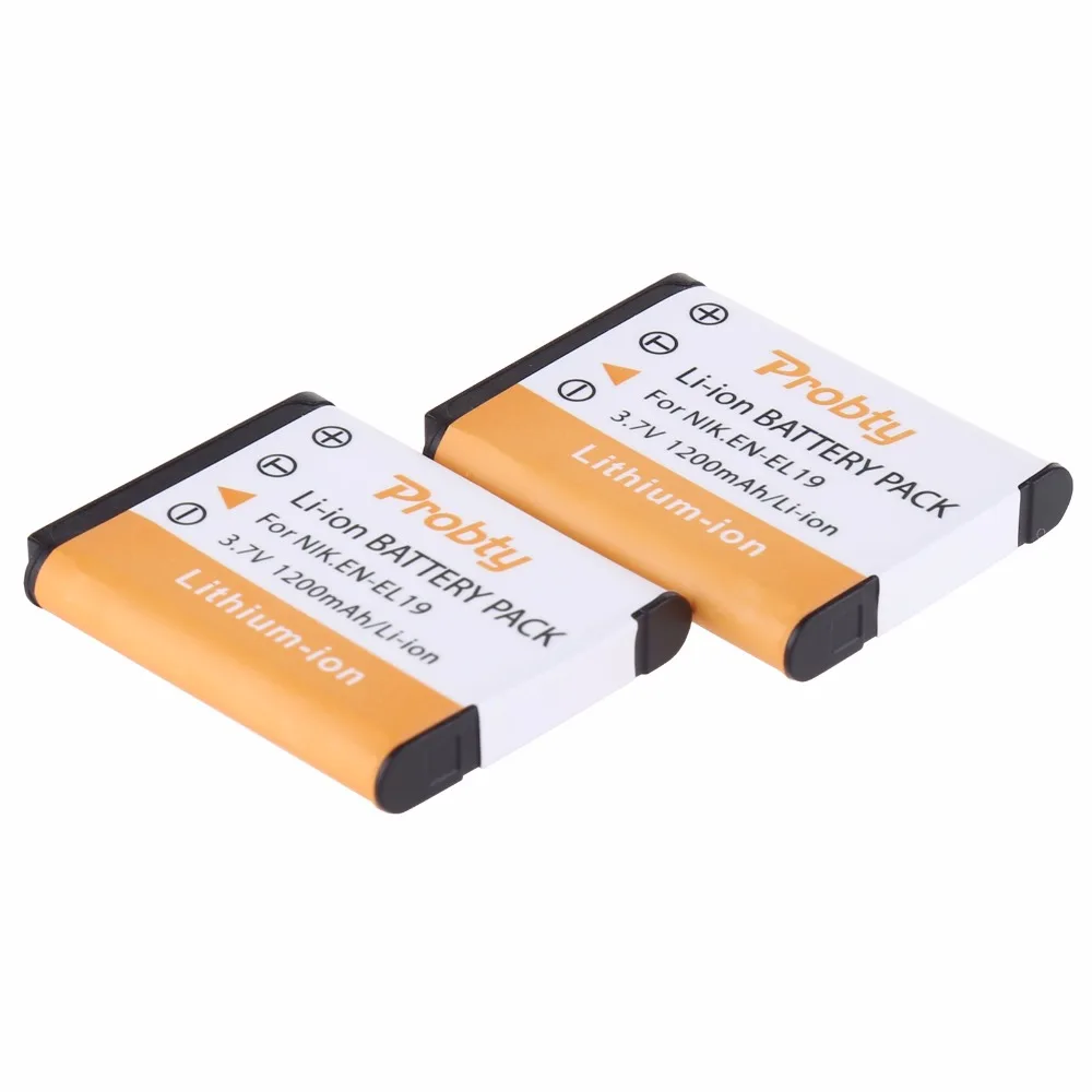 2Pcs Probty EN-EL19 EN EL19 ENEL19 Digital Camera Battery for Nikon S100 S2500 S2600 S3100 S6400 S4100 S4150 S3300 S4300 Camera
2Pcs Probty EN-EL19 EN EL19 ENEL19 Digital Camera Battery for Nikon S100 S2500 S2600 S3100 S6400 S4100 S4150 S3300 S4300 Camera