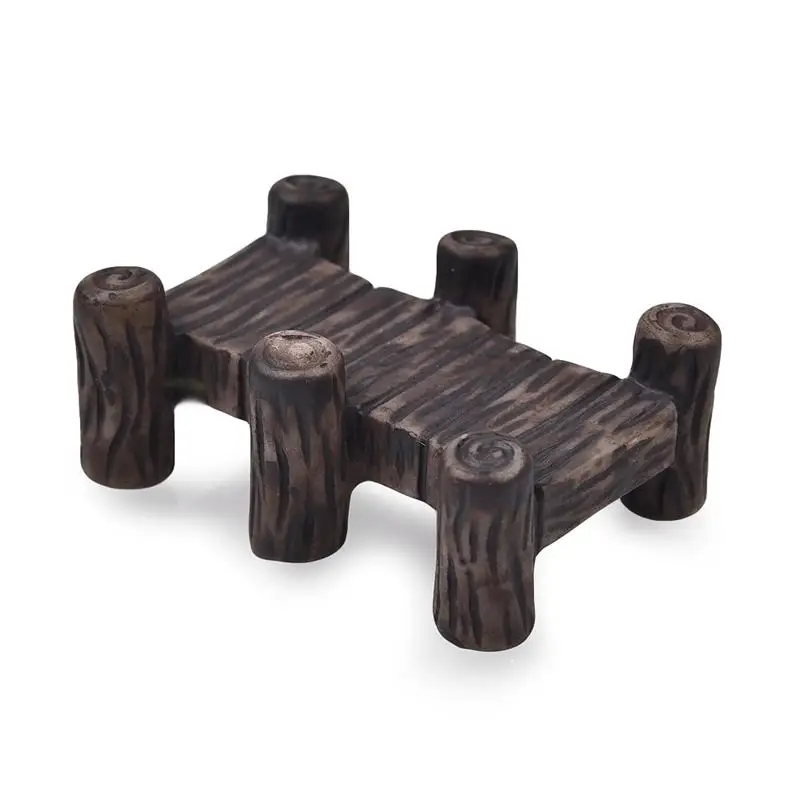 Mini Holzbrücke Mikro-Landschaft Harz Figur Fee Garten Zubehör