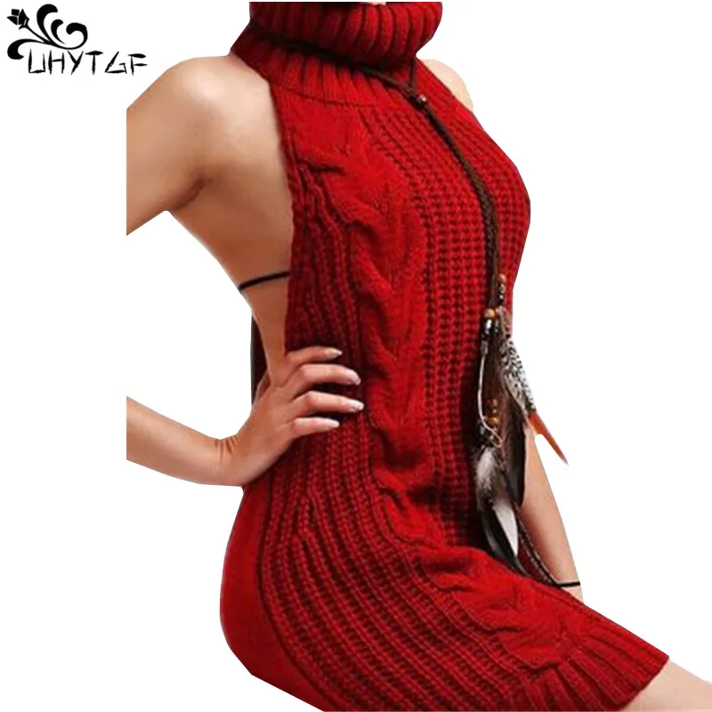 UHYTGF Sexy Knitted Sweater Women Backless Sweater Bodysuit Turtleneck Hollow Japanes Sweaters Sleeveless Pullovers red Dress330
UHYTGF Sexy Knitted Sweater Women Backless Sweater Bodysuit Turtleneck Hollow Japanes Sweaters Sleeveless Pullovers red Dress330