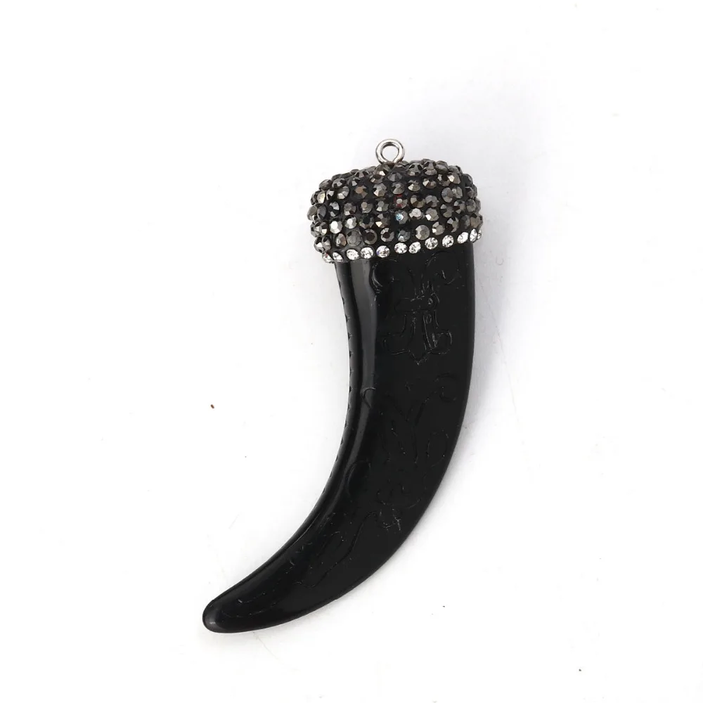 Doreen Box Resin Pendants Horn-shaped Micro Pave Clear Rhinestone 6.4cm x2.5cm(2 4/8" x1") - 6.1cm x2.3cm(2 3/8" x 7/8"), 1 PC
Doreen Box Resin Pendants Horn-shaped Micro Pave Clear Rhinestone 6.4cm x2.5cm(2 4/8" x1") - 6.1cm x2.3cm(2 3/8" x 7/8"), 1 PC
