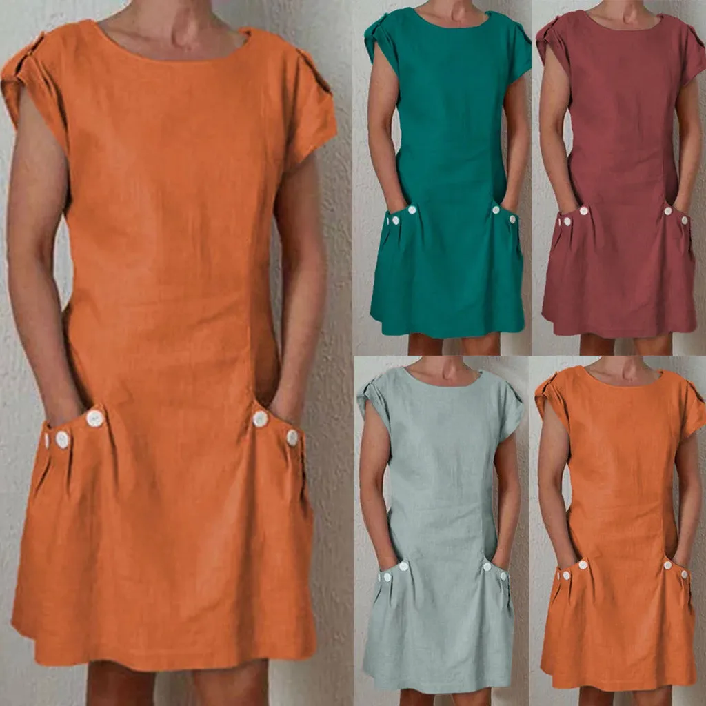 2019 Women Casual Solid Ruffled Pockets O-Neck Shift Daily Buttoned-decor Dresses 3.15
2019 Women Casual Solid Ruffled Pockets O-Neck Shift Daily Buttoned-decor Dresses 3.15