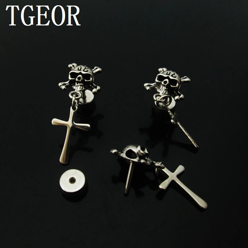 free shipping illusion cheaters 1 Pair 1.2*6*6/11mm Stainless Steel skull with cross ear piercing fake plugs earring
free shipping illusion cheaters 1 Pair 1.2*6*6/11mm Stainless Steel skull with cross ear piercing fake plugs earring