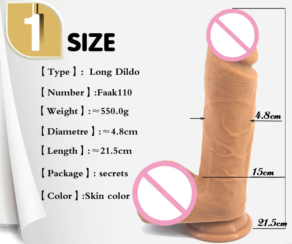 Double layer silicone huge dildo imitation realistic penis suction cup sex toys for women masturbation insert vagina plug