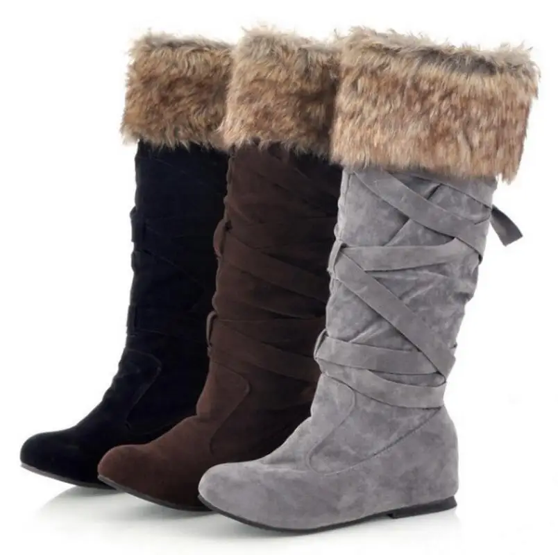 Женская обувь Chaussure женская зимняя теплая Zapatos Mujer Sapato сапоги до колена для