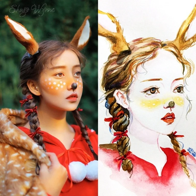 Shugo Wynne Mori Girl Christmas Headgear Lovely Girl Hair Band Deer Ears Elk Cos Head Hoop Hair Clip Party Hair Accessories
Shugo Wynne Mori Girl Christmas Headgear Lovely Girl Hair Band Deer Ears Elk Cos Head Hoop Hair Clip Party Hair Accessories