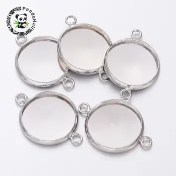 Metal plated brass bezel connector link settings for cameo cabochons, flat round, lead free & cadmium free & nickel free, tray:
Metal plated brass bezel connector link settings for cameo cabochons, flat round, lead free & cadmium free & nickel free, tray: