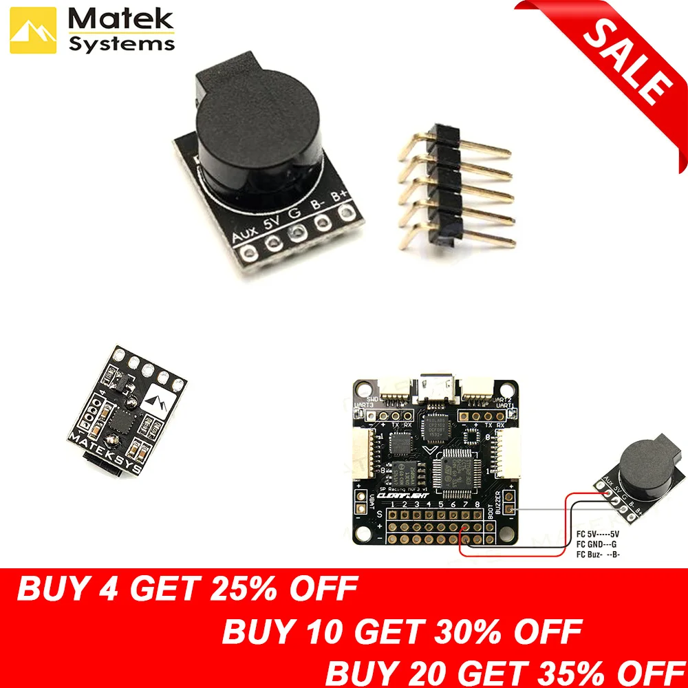 1pcs Matek Lost Model Beeper Flight Controller 5V Loud Buzzer Built-in MCU For FPV Multicopters
1pcs Matek Lost Model Beeper Flight Controller 5V Loud Buzzer Built-in MCU For FPV Multicopters