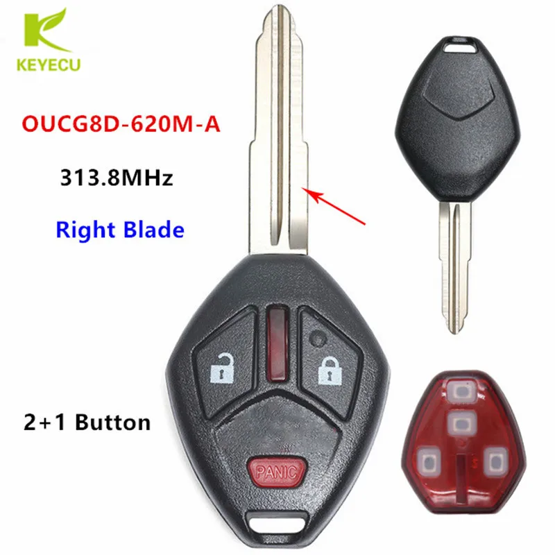 

KEYECU High Quality Keyless Entry OEM Remote key Fob 313.8MHz 2+1 Button for Mitsubishi Endeavor 2007-2011 OUCG8D-620M-A