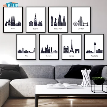 Famous Building Canvas Painting World Travel New York London Paris City Poster Black And White Wall Art Picture For Living Room
Famous Building Canvas Painting World Travel New York London Paris City Poster Black And White Wall Art Picture For Living Room