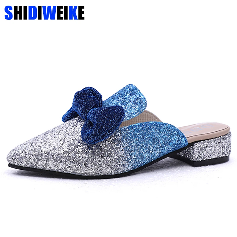 size 35-43 Colorful Women Slippers Butterfly-knot Sandals Pointed Toe Mules sabot talons hauts Summer Ladies Shoes Slides 2019
size 35-43 Colorful Women Slippers Butterfly-knot Sandals Pointed Toe Mules sabot talons hauts Summer Ladies Shoes Slides 2019