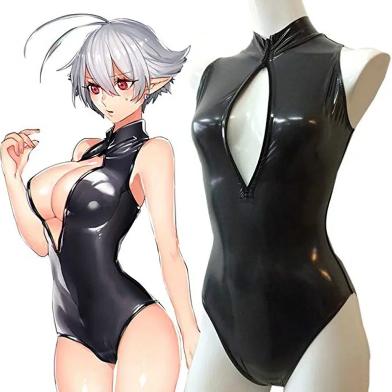 MSemis Women One Piece Wetlook Swimsuit Leather Bodystocking Zipper Stand Collar Sleeveless High Cut Leotard Bodysuit Catsuit
MSemis Women One Piece Wetlook Swimsuit Leather Bodystocking Zipper Stand Collar Sleeveless High Cut Leotard Bodysuit Catsuit