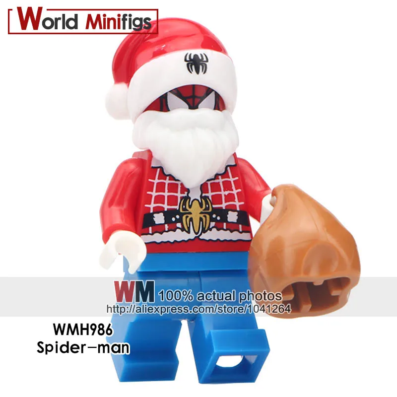 Single Sale Merry Christmas Spider Man Christmas Granny Santa Claus Yoda Darth Vader Building Blocks Bricks Toys for Children
Single Sale Merry Christmas Spider Man Christmas Granny Santa Claus Yoda Darth Vader Building Blocks Bricks Toys for Children
