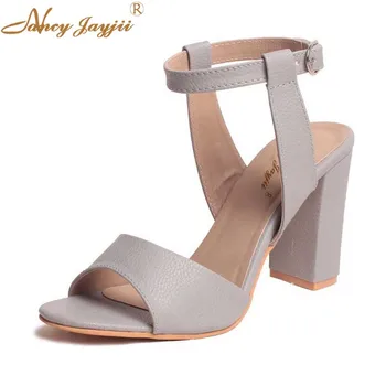 Gray Chunky Sandals Square Heels Round Peep Open Toe Ankle Strap Large Size 16 Customization Summer Women Shoes 2019 NANCYJAYJII
Gray Chunky Sandals Square Heels Round Peep Open Toe Ankle Strap Large Size 16 Customization Summer Women Shoes 2019 NANCYJAYJII