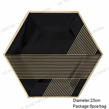 128pcs Black and Gold Paper Plates Foil Gold Hexagon Plates Black Paper Tableware Birthday Halloween Wedding Party Decor Favor
128pcs Black and Gold Paper Plates Foil Gold Hexagon Plates Black Paper Tableware Birthday Halloween Wedding Party Decor Favor