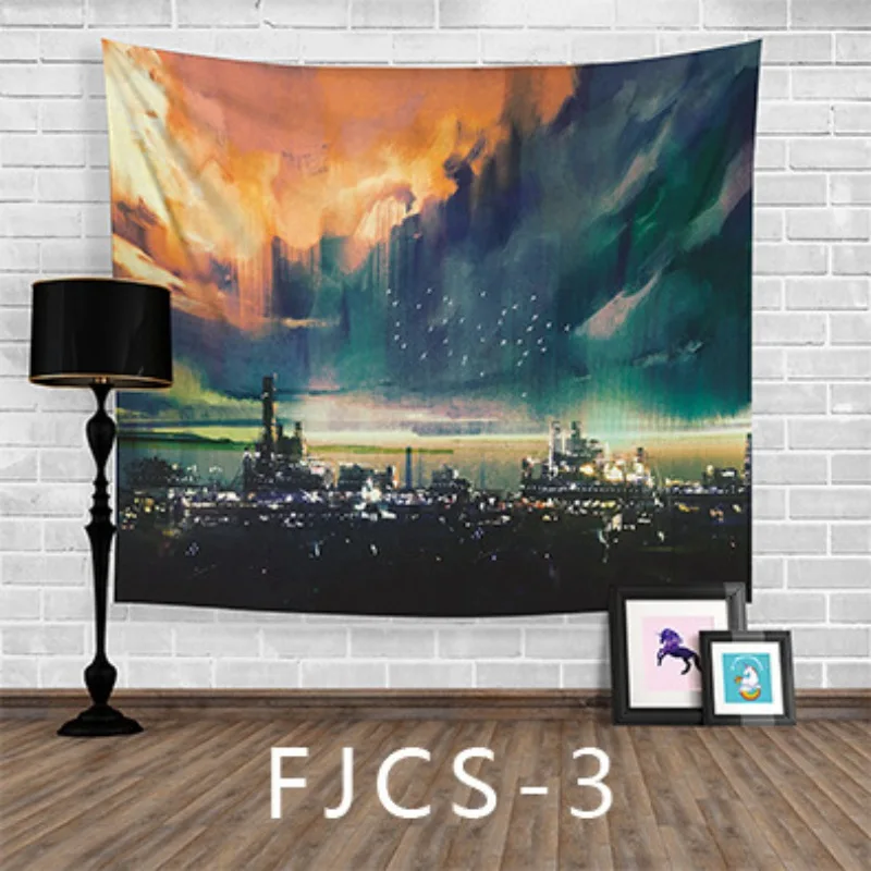 

Wall Tapestry Hanging Uphome Planet with Earth Moon and Mountains Pattern Light-weight Polyester Fabric Wall Decor Dropshipping