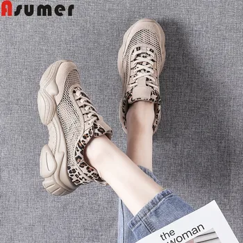 ASUMER 2020 new flats shoes women round toe lace up mesh Ventilation sneakers women flat platform ladies shoes Leopard Print
ASUMER 2020 new flats shoes women round toe lace up mesh Ventilation sneakers women flat platform ladies shoes Leopard Print