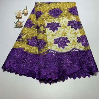 African Lace Fabric Purple +yellow Nigerian French Fabric 2018 High Quality Nigeria Tulle lace for wedding dress df10-63
African Lace Fabric Purple +yellow Nigerian French Fabric 2018 High Quality Nigeria Tulle lace for wedding dress df10-63
