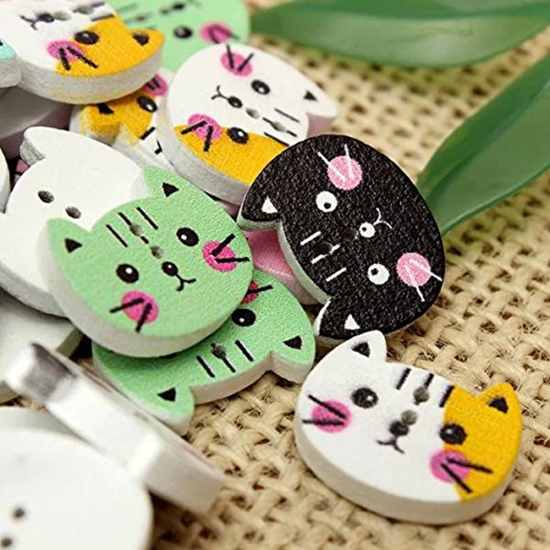 100pcs Animal Cat Wooden Button Sewing Scrapbooking DIY Craft Colorful 2 Holes 7NK155
100pcs Animal Cat Wooden Button Sewing Scrapbooking DIY Craft Colorful 2 Holes 7NK155