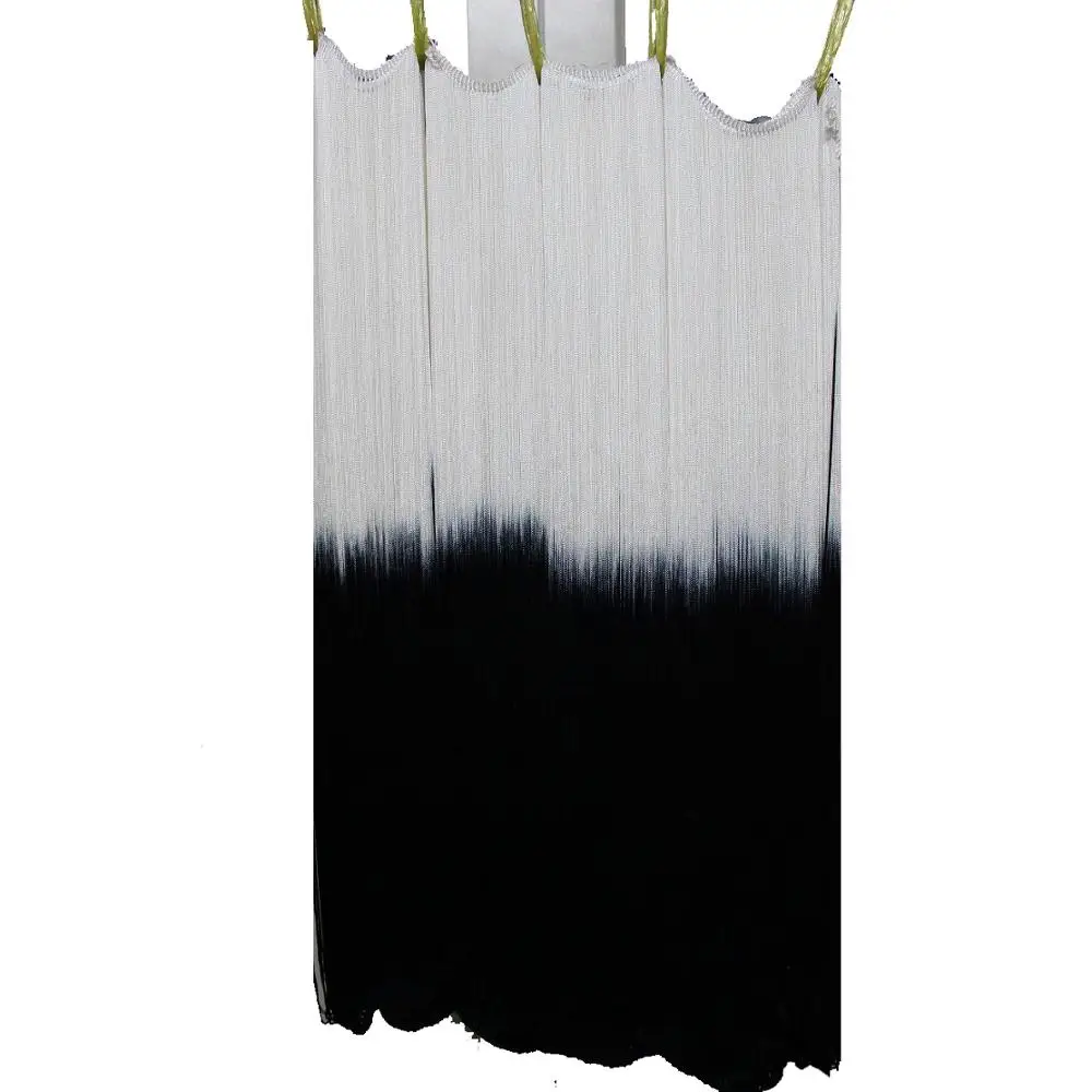 

Long Fringe Tassel Latin Dress Trims Dip Dye Ombre Rayon Tassel Trimming Diy Lace Off White/Black Latin Macrame Trims 60CM Long