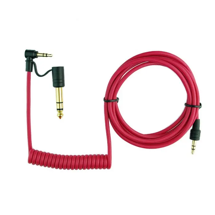 90 degree right angled 3.5mm and 6.35mm (1/4 Inch) Stereo Audio Plug to 6.35mm (1/4 Inch) Stereo Plug Stretch Cable Red color
90 degree right angled 3.5mm and 6.35mm (1/4 Inch) Stereo Audio Plug to 6.35mm (1/4 Inch) Stereo Plug Stretch Cable Red color