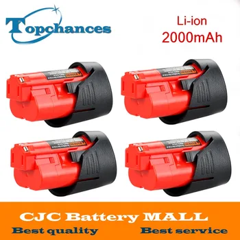 High Quality 4PCS 12V 2000mAh Li-Ion Replacement Power Tool Battery for Milwaukee M12 C12 BX C12 B 48-11-2402 48-11-2401
High Quality 4PCS 12V 2000mAh Li-Ion Replacement Power Tool Battery for Milwaukee M12 C12 BX C12 B 48-11-2402 48-11-2401