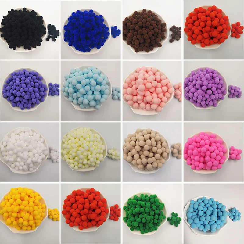 

Pompom 8mm 10mm 15mm 20mm 25mm 30mm Soft Pompones Fluffy Plush Crafts DIY Pom Poms Ball Furball Home Decor Sewing Supplies 20g