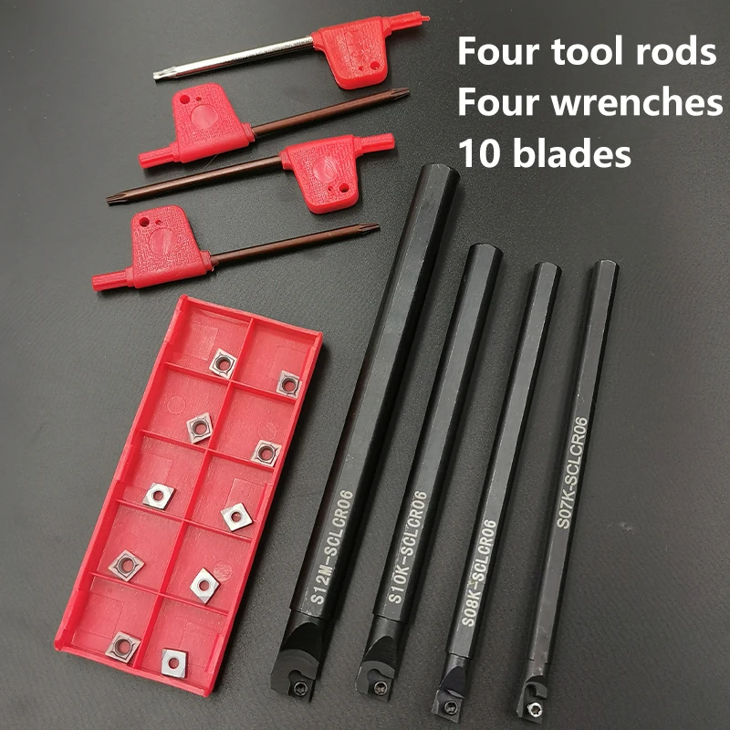 CNC Tool Bar Boring Blade 4 Tool Bars + 4 Spanners + 10 Blade Combination/S10K-SCLCR06 CCMT060204
CNC Tool Bar Boring Blade 4 Tool Bars + 4 Spanners + 10 Blade Combination/S10K-SCLCR06 CCMT060204