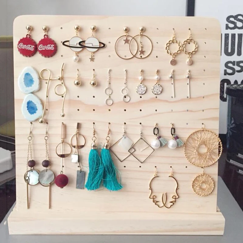 Detachable 120 Slots Pin Wood Display Shelf Board Ear Ring Jewelry Packaging Stand Holder Box Store Jewelry Organizer
Detachable 120 Slots Pin Wood Display Shelf Board Ear Ring Jewelry Packaging Stand Holder Box Store Jewelry Organizer