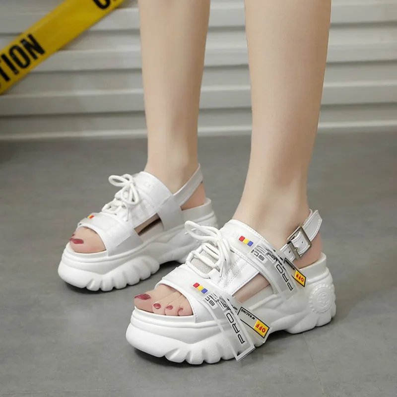 Women's Platform Sandals Fashion Leather lace up Women Thick Bottom Beach Sandal Casual Chunky Shoes Woman Sandalias Mujer
Women's Platform Sandals Fashion Leather lace up Women Thick Bottom Beach Sandal Casual Chunky Shoes Woman Sandalias Mujer