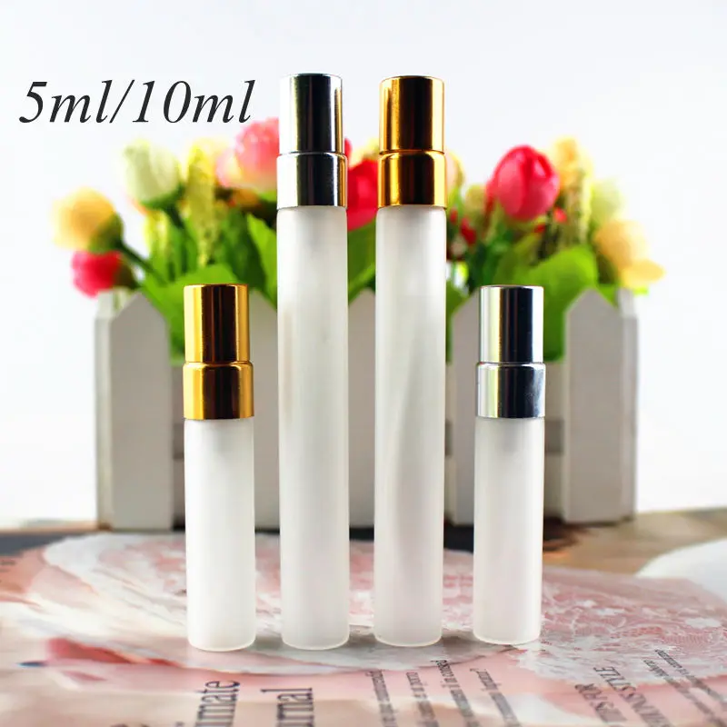 50pcs/lot 5ML 10ML Frosted Glass Spray Bottle Refill Perfume Atomizer Portable Mini Sample Vials with Gold Silver Black Cap
50pcs/lot 5ML 10ML Frosted Glass Spray Bottle Refill Perfume Atomizer Portable Mini Sample Vials with Gold Silver Black Cap