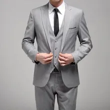Popular Grey Three Piece Suit-Buy Cheap Grey Three Piece Suit lots from