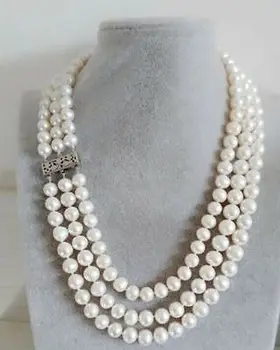 Beautiful new triple strands natural 8-9mm south sea white pearl necklace 17-19inch
Beautiful new triple strands natural 8-9mm south sea white pearl necklace 17-19inch