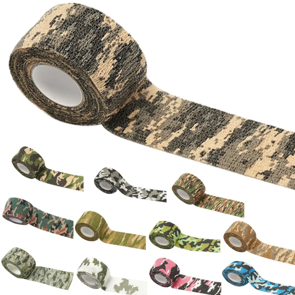 

ZLROWR 4.5m Self-Adhesive Camouflage Stretch Medical Bandage Non-Woven Protective Tape