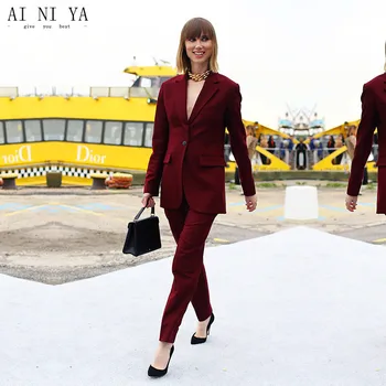 Jacket Pants Burgundy Women Business Suits Single Breasted Female Office Uniform Elegant Pant Suits Ladies Trouser Suit Custom
Jacket Pants Burgundy Women Business Suits Single Breasted Female Office Uniform Elegant Pant Suits Ladies Trouser Suit Custom