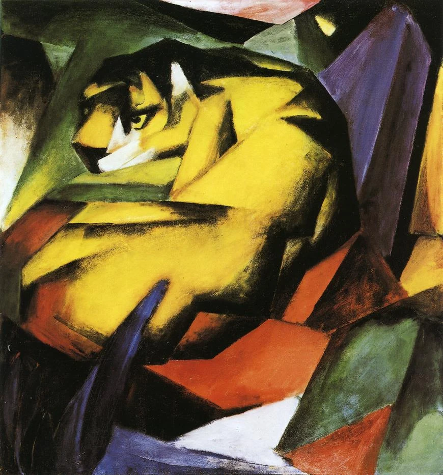 

High quality Oil painting Canvas Reproductions Tiger 1912 By Franz Marc hand painted
